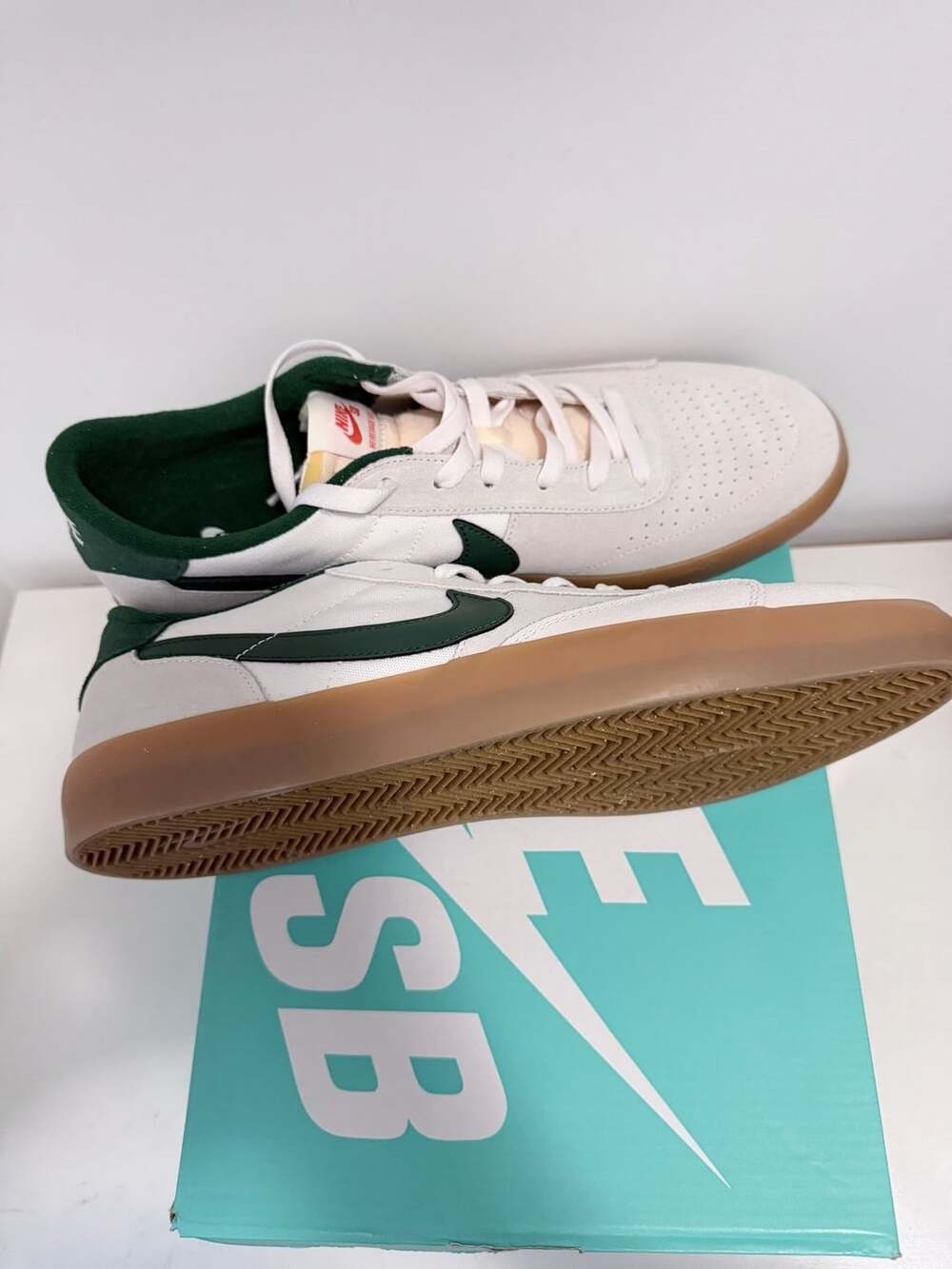 Nike SB Heritage Vulc Skate Shoes Sail Gorge Green CD5010-104 Men's Size 11.5